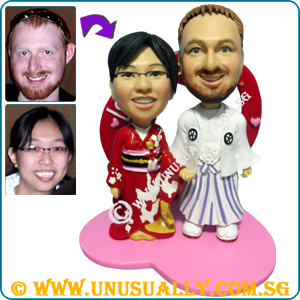 Custom 3D Sweet Couple In Kimono Lovely Figurines